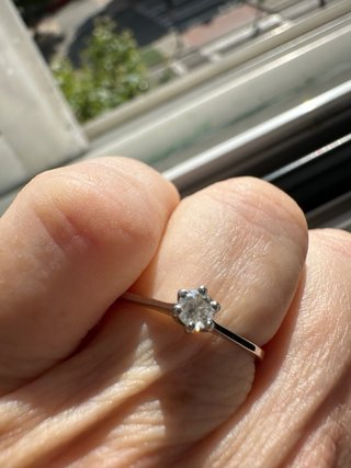 Anillo Oro Blanco 18k Diamante Natural