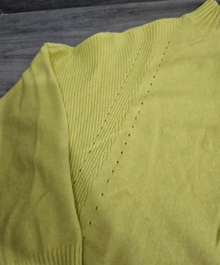 Jersey punto cuello alto verde lima
