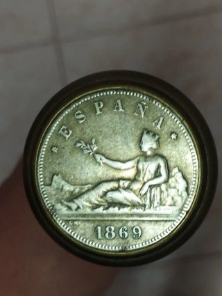 Moneda de Plata España 1869 Bastón