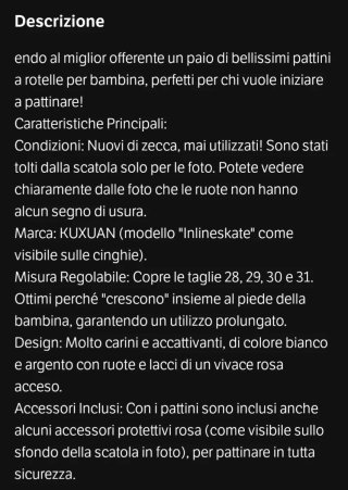 Pattini a rotelle bambina Kuxuan