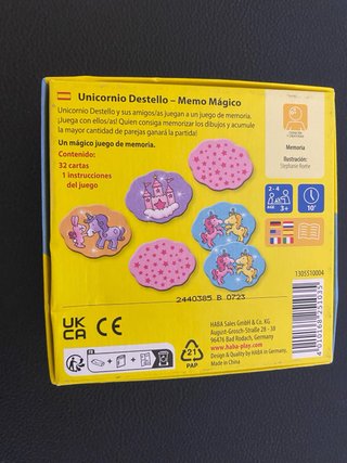 Juego de memoria de unicornio