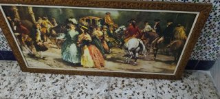 Cuadro antiguo escena de época