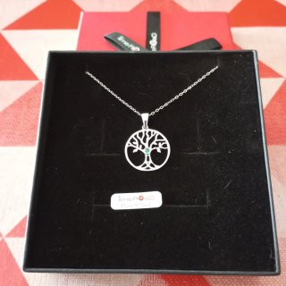 Colgante Árbol Vida Plata 925 con Piedra Verde