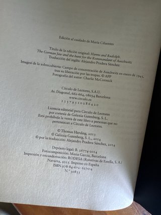 Libro: Hanns y Rudolf de Thomas Harding