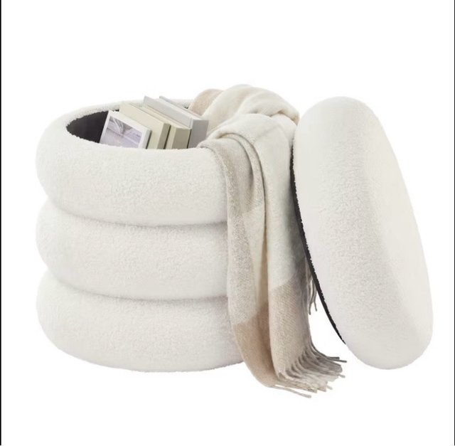 Puf rotondo bianco