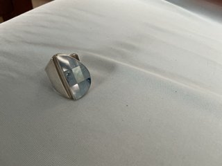 Anillo Plata Ley Nacar Tablero Ajustable
