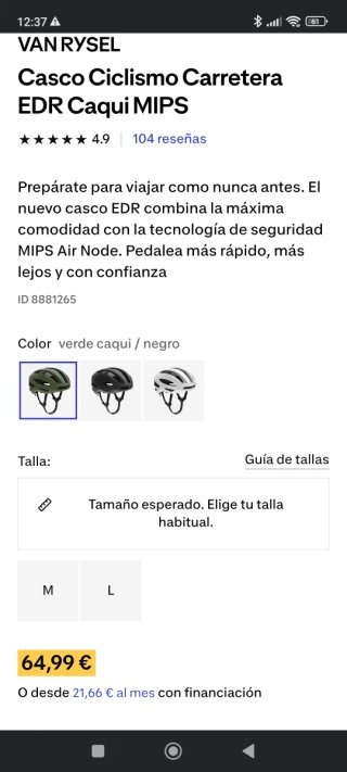 Casco Van Rysel EDR Mips Talla M