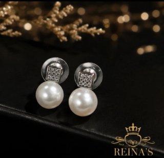 Conjunto bisutería collar y pendientes perla