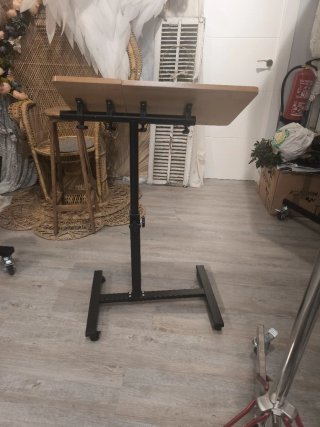 Mesa de ordenador ajustable madera y metal