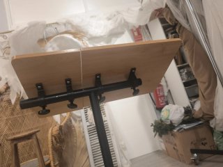 Mesa de ordenador ajustable madera y metal