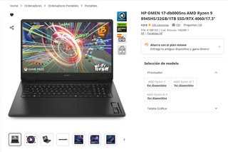 HP OMEN 17 Ryzen 9 RTX 4060 32GB 2TB