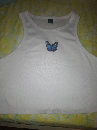 Pantalón vaquero azul,regalo tops blancos