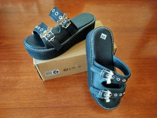 Sandalias plataforma negras chunky talla 39