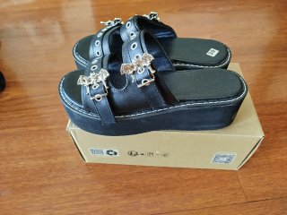 Sandalias plataforma negras chunky talla 39