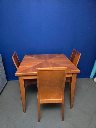 Mesa extensible madera + 3 sillas