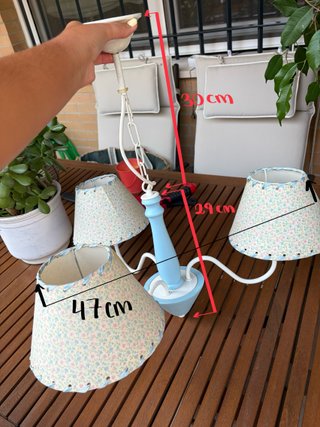 Lámpara infantil floral celeste