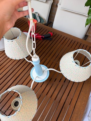 Lámpara infantil floral celeste