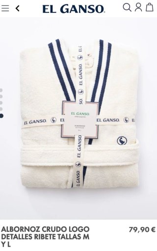 Albornoz El Ganso Beige y Azul