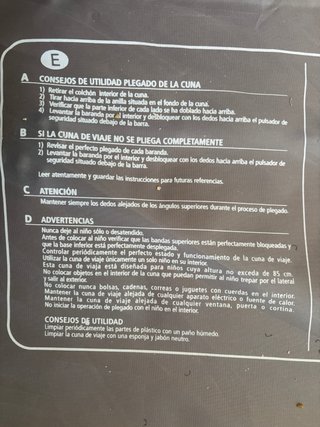 Cuna de viaje para bebé