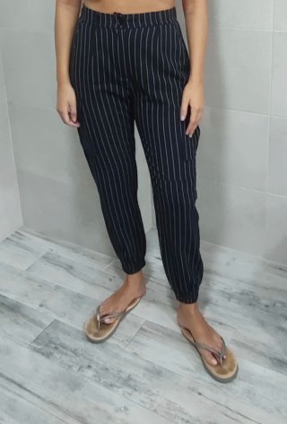 Pantalones de rayas con goma