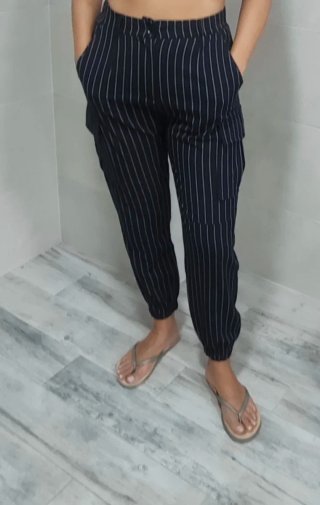 Pantalones de rayas con goma