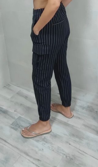 Pantalones de rayas con goma