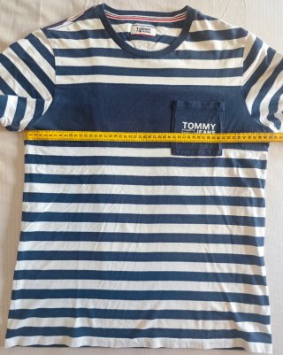 Camiseta Tommy Jeans Rayas Azul y Blanca