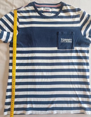 Camiseta Tommy Jeans Rayas Azul y Blanca