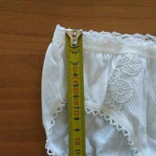 Slip bianco cotone pizzo taglia S