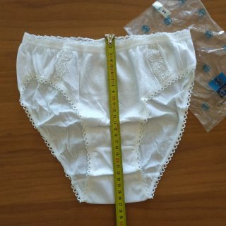 Slip bianco cotone pizzo taglia S
