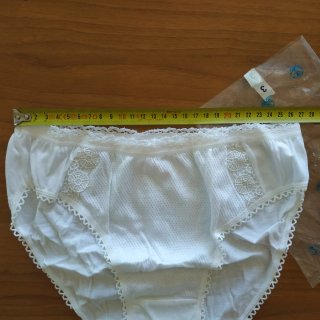 Slip bianco cotone pizzo taglia S