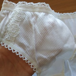 Slip bianco cotone pizzo taglia S
