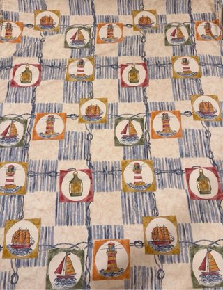 Edredón marino beige y azul cama 135