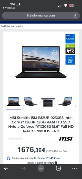 MSI Stealth 15M B12U Gaming Laptop