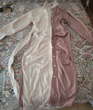 Vestido camisero bicolor talla única