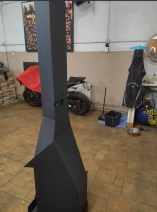Chimenea de leña diseño metal negro/gris