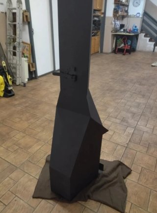 Chimenea de leña diseño metal negro/gris