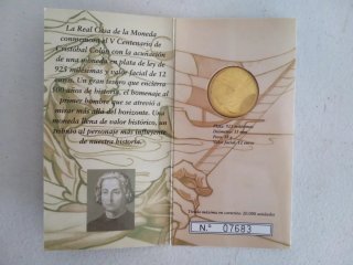 Cartera moneda Cristóbal Colón