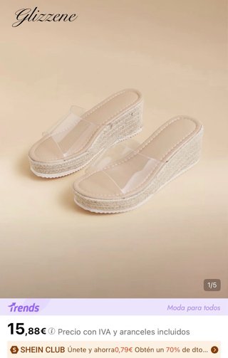Sandalias cuña beige talla 38