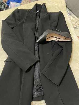 Conjunto Chaqueta Negra, beigue
