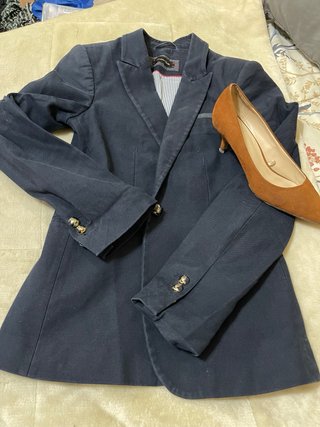 Conjunto Chaqueta Negra, beigue