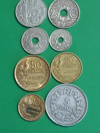 Lote de 8 monedas francesas antiguas