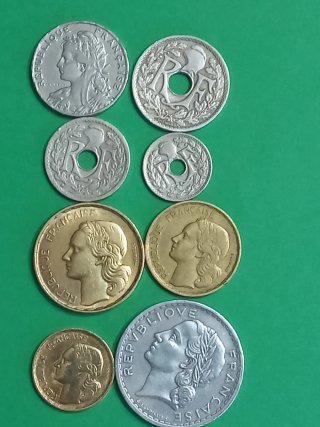 Lote de 8 monedas francesas antiguas