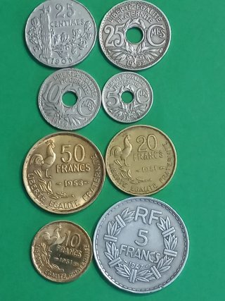 Lote de 8 monedas francesas antiguas