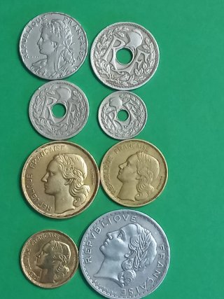 Lote de 8 monedas francesas antiguas