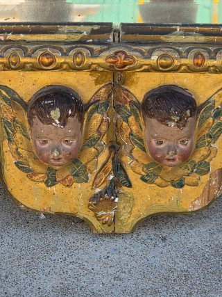 Marco antiguo madera policromada siglo XVIII