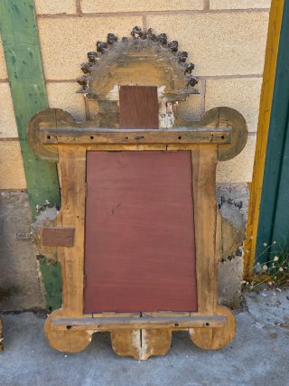 Marco antiguo madera policromada siglo XVIII