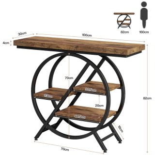 Consola mueble Tribesigns 100cm 4 Niveles Circular