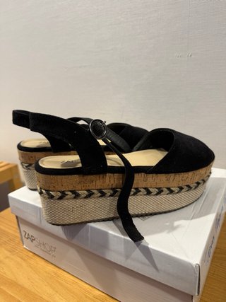 Sandalias ZAP SHOP cuña esparto negras