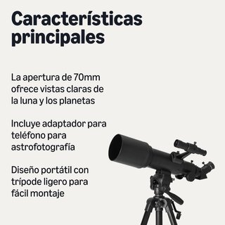 Telescopio Amazon Basics 70mm AZ + Trípode y bolsa